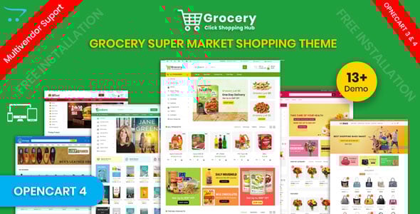 Grocery and Shopping OpenCart 3.X Multistore Theme (Shopping, Mall)