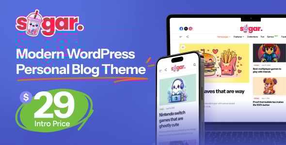 Sugar - Modern WordPress Personal Blog Theme