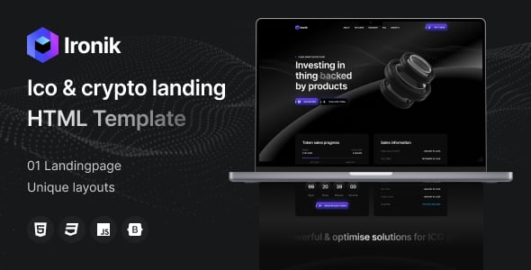 Ironik - ICO & Crypto Landing Page Template