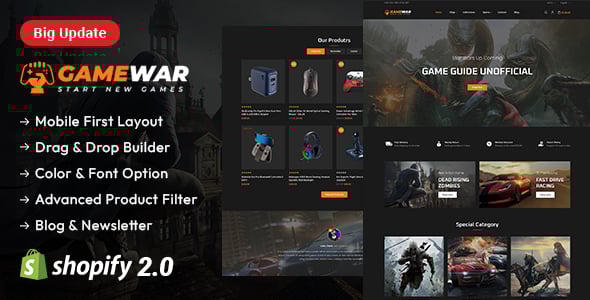 GameWar - Digital Game Store Shopify 2.0 Responsive Theme