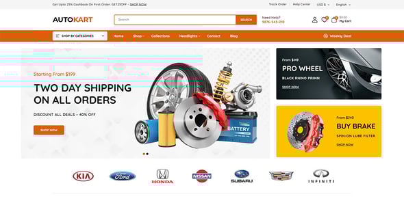 Autokart - Auto Parts and Tools Shop Shopify 2.0 Responsive Theme