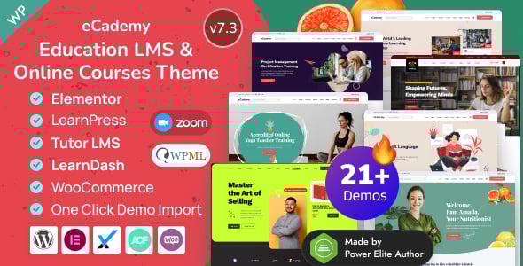 eCademy - Education LMS & Online Coaching Courses WordPress Theme