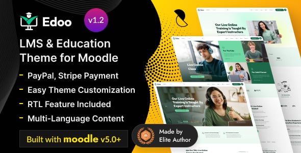 Edoo | Modern Moodle LMS Theme for Education, Online Courses & eLearning