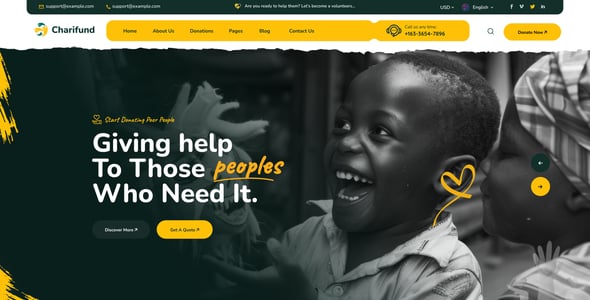 Charity Donation & Fundraising NGO HTML Template Multipurpose - Charifund