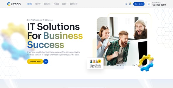 Ctech - Technology IT Services  Figma Template
