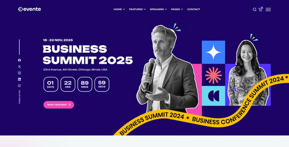 Evente - Event & Conference Tailwind CSS Template