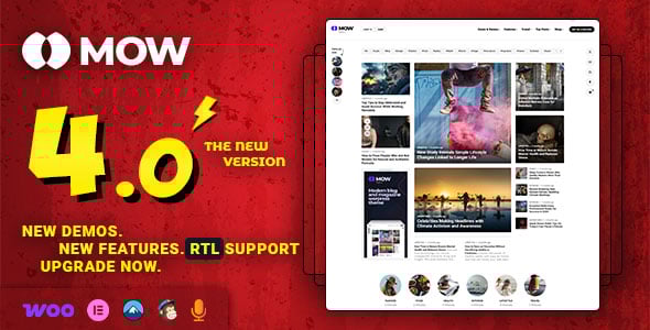 Mow - Elementor Blog & Magazine WordPress Theme