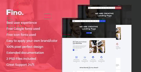 Fino - Finance & Consulting Business PSD Landing Page