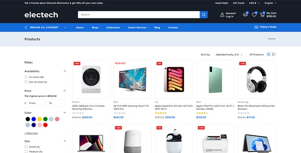 Electech - Multipurpose Electronics Store Shopify 2.0 Responsive Theme