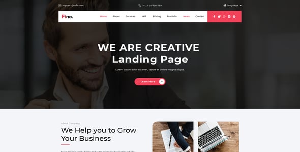 Fino - Finance & Consulting Business PSD Landing Page
