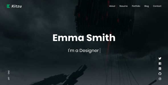 Kitzu - Personal Portfolio Template