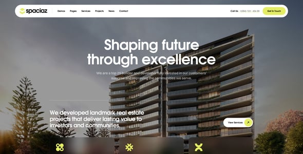 Spaciaz – Real Estate & Construction Group WordPress Theme