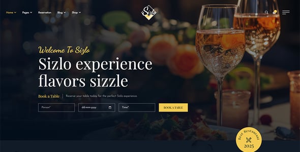 Sizlo – Restaurant Elementor WordPress Theme