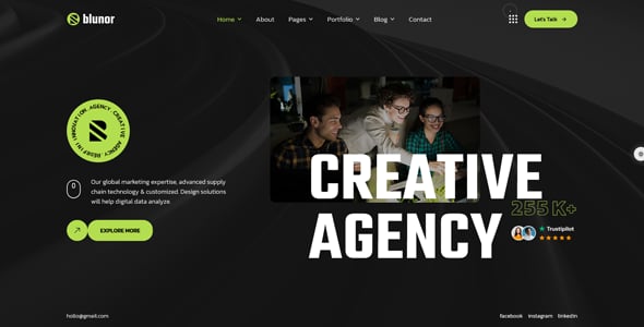 Blunor – Creative Agency WordPress Theme