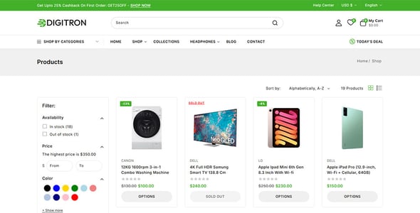 Digitron - Electronics & Gadget Store Shopify 2.0 Responsive Theme