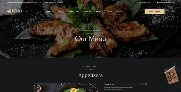 DELICI - Restaurant HTML Template