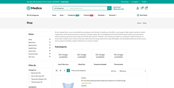 Medico - Pharmacy and Medical Store Prestashop Responsive Theme