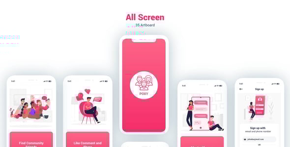 Poxy - Social Messaging XD Template