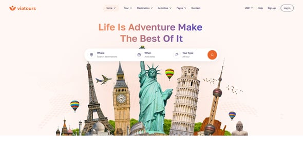ViaTours - Travel & Tour Agency HTML Template
