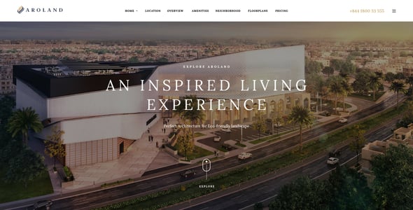 Aroland - Single Property Landing Page WordPress Theme