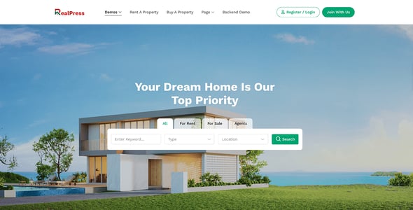 RealPress - Estate Sale and Rental WordPress Theme