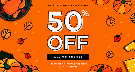 50% Off Thanksgiving Sale