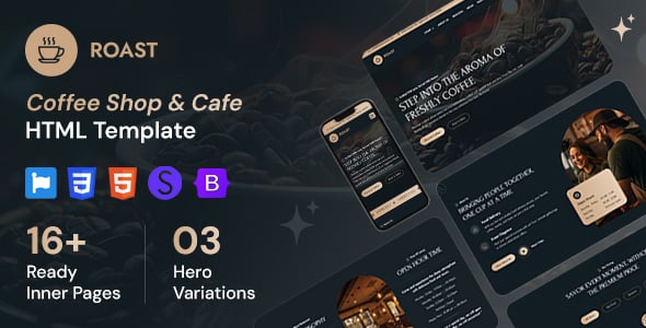 Roast - Coffee Shop & Cafe HTML Template