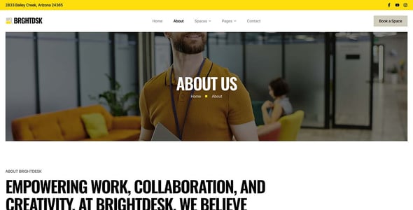 BrightDesk - Coworking Space & Creative Hub Elementor Template Kit