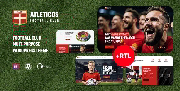Atleticos - Soccer & Football Sport Club WordPress Theme + RTL