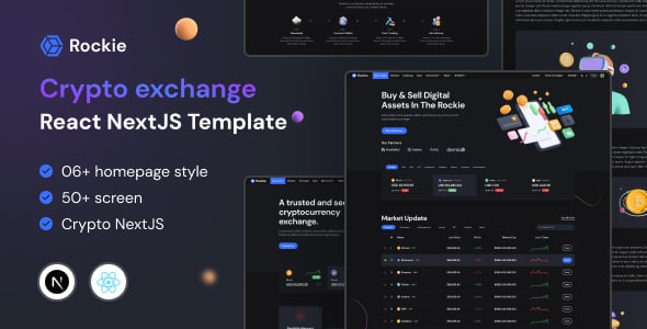 Rockie - Crypto exchange React NextJS Template