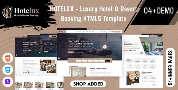 Hotelux - Luxury Hotel & Resort Booking HTML5 Template