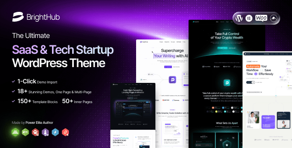 BrightHub - SaaS & Tech Startup WordPress Theme