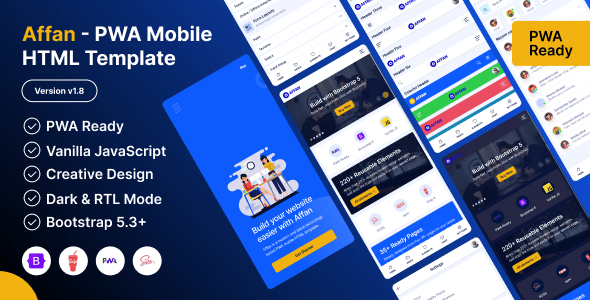 Affan - PWA Mobile HTML Template