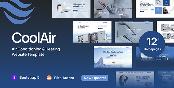 Air Conditioning & Heating HVAC Website Template - CoolAir