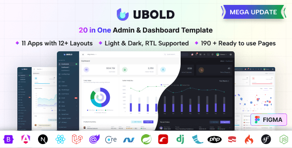 UBold - 20 in One Admin & Dashboard Template