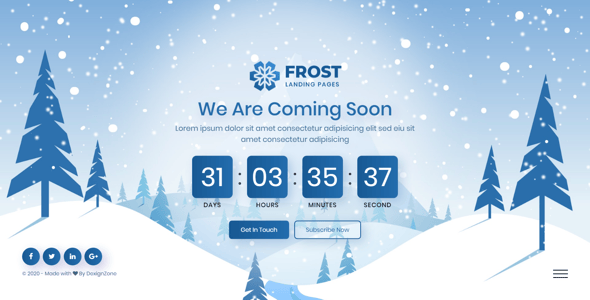 Frost - Coming Soon, Under Construction React Template