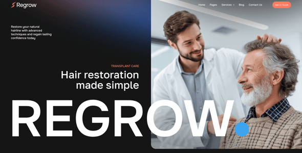 Regrow - Hair Transplantation & Removal WordPress Theme