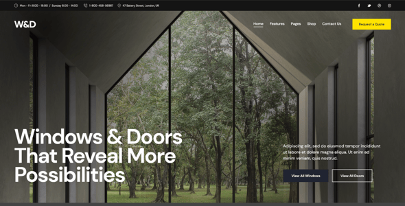 W&D - Windows & Doors Installation Wordpress Theme