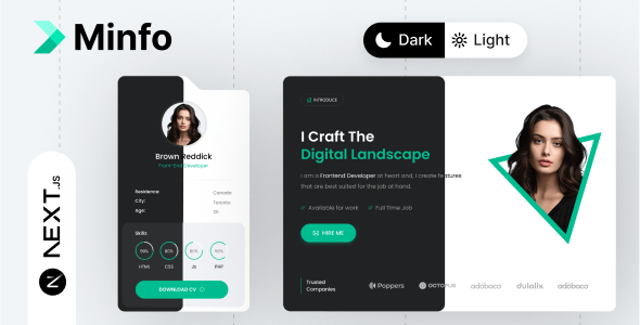 Minfo - Tailwind Personal Resume NextJS Template