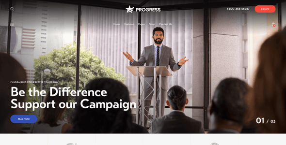 Progress - Politics, Candidate & Fundraising WordPress Theme