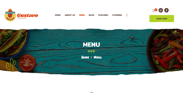Gustavo | Mexican Restaurant & Taco Cantina WordPress Theme
