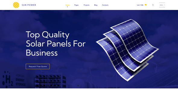 SunPower - Solar and Renewable Wind Energy Website Adobe XD Template