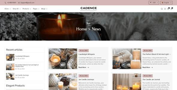 Cadence - Candles Shop Responsive Shopify 2.0 Theme