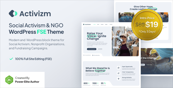 Activizm – Social Activism & NGO Gutenverse FSE WordPress Theme