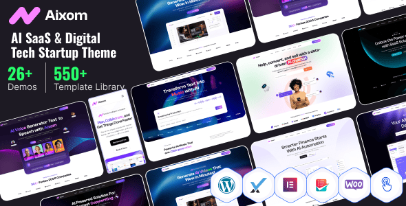 Aixom - AI SaaS & Digital Tech Startup WordPress Theme