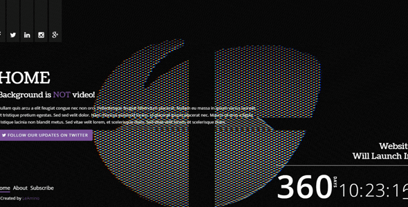 Glitch - Glitchy Animated Coming Soon Template